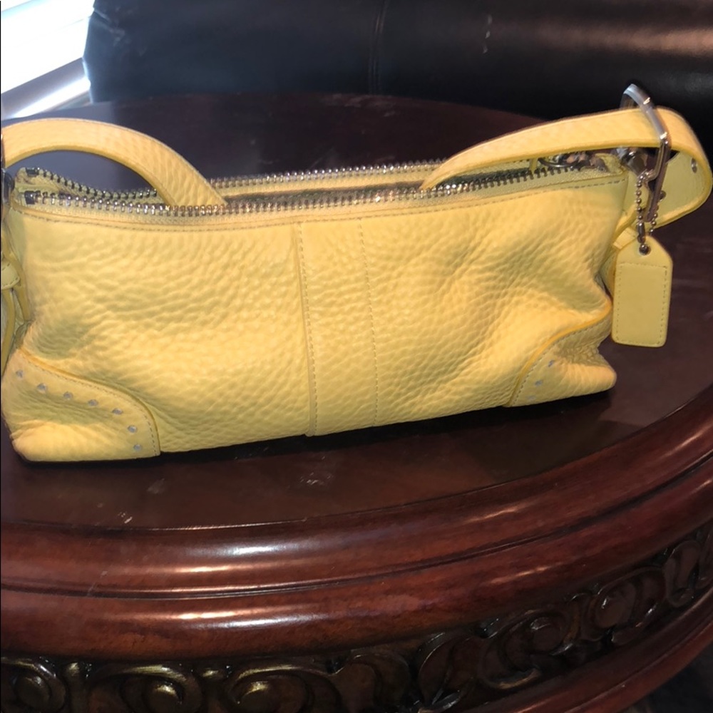 Yellow coach shoulder bag